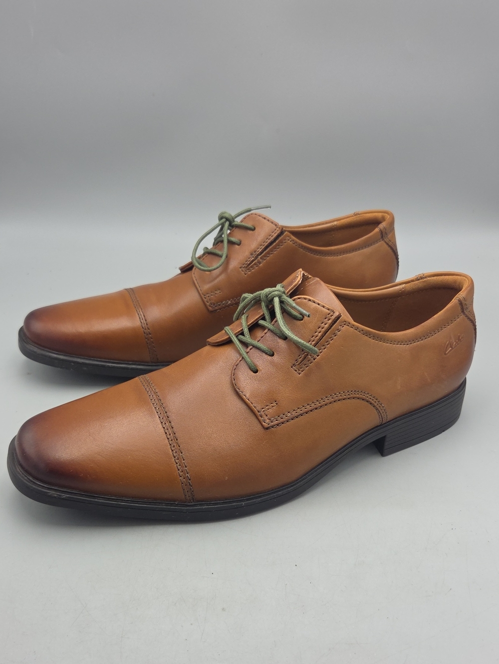 Clarks Tilden Cap Oxford Dress Shoes Mens 10 M Brown Leather Lace Up Casual